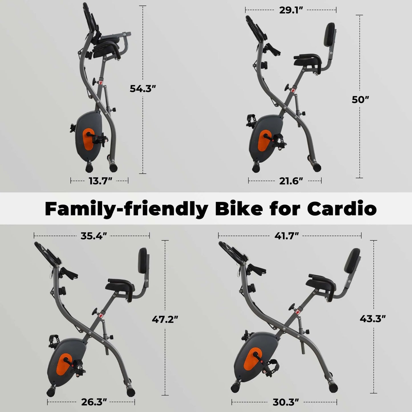 Folding Exercise Bike w LCD Monitor
