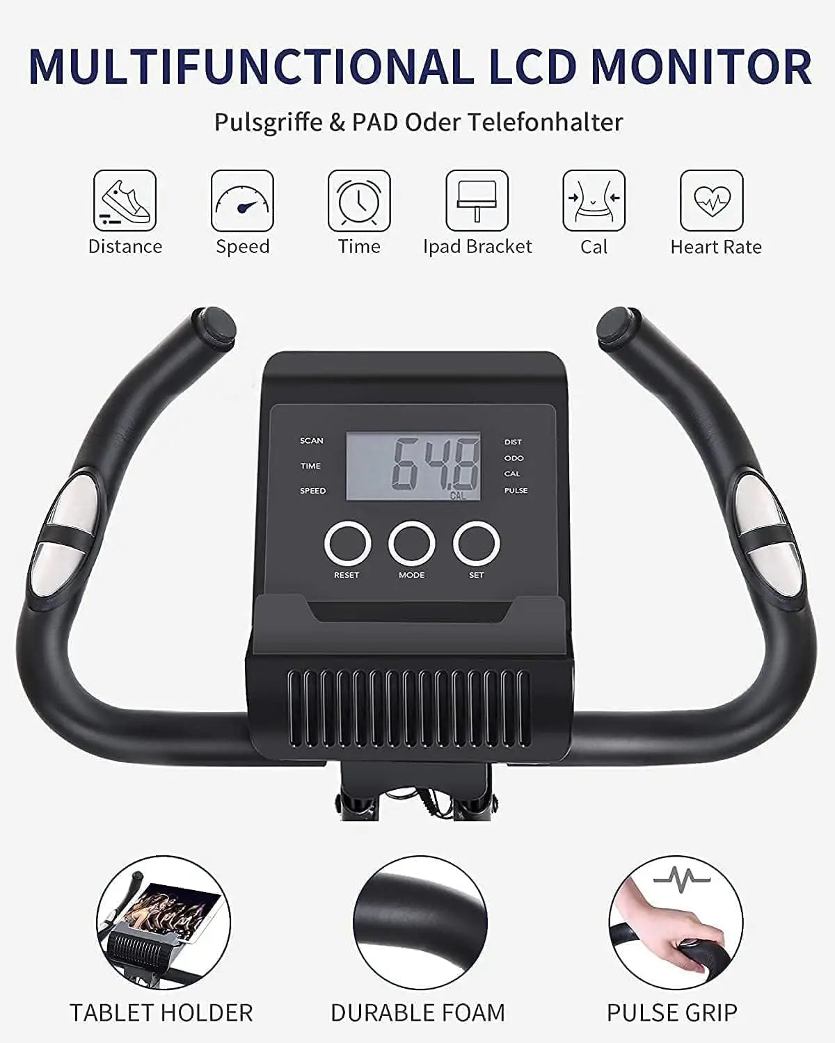 Upright Stationary Bike With Pulse Sensor