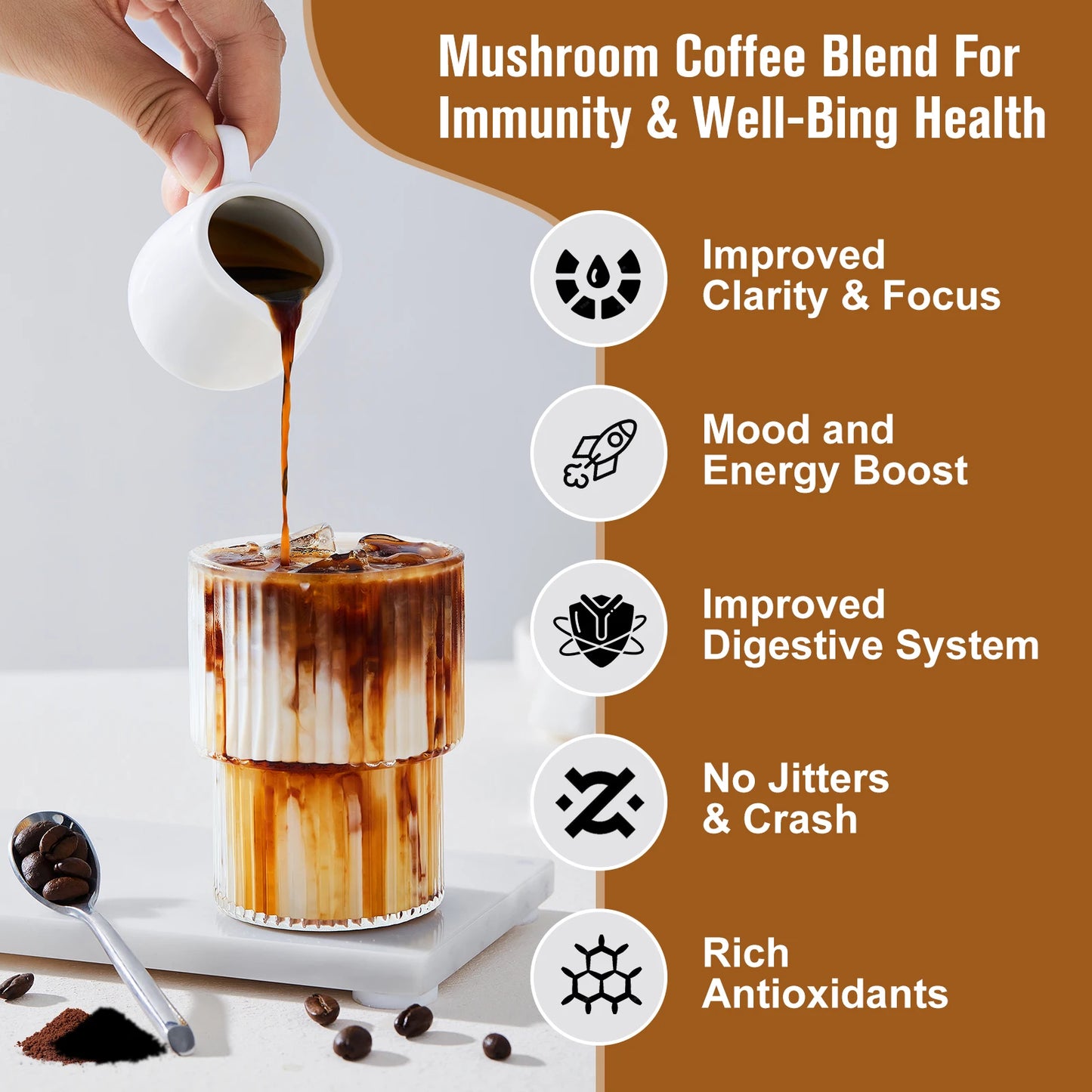 Organic Lion Mane Mushroom Coffee with Reishi
