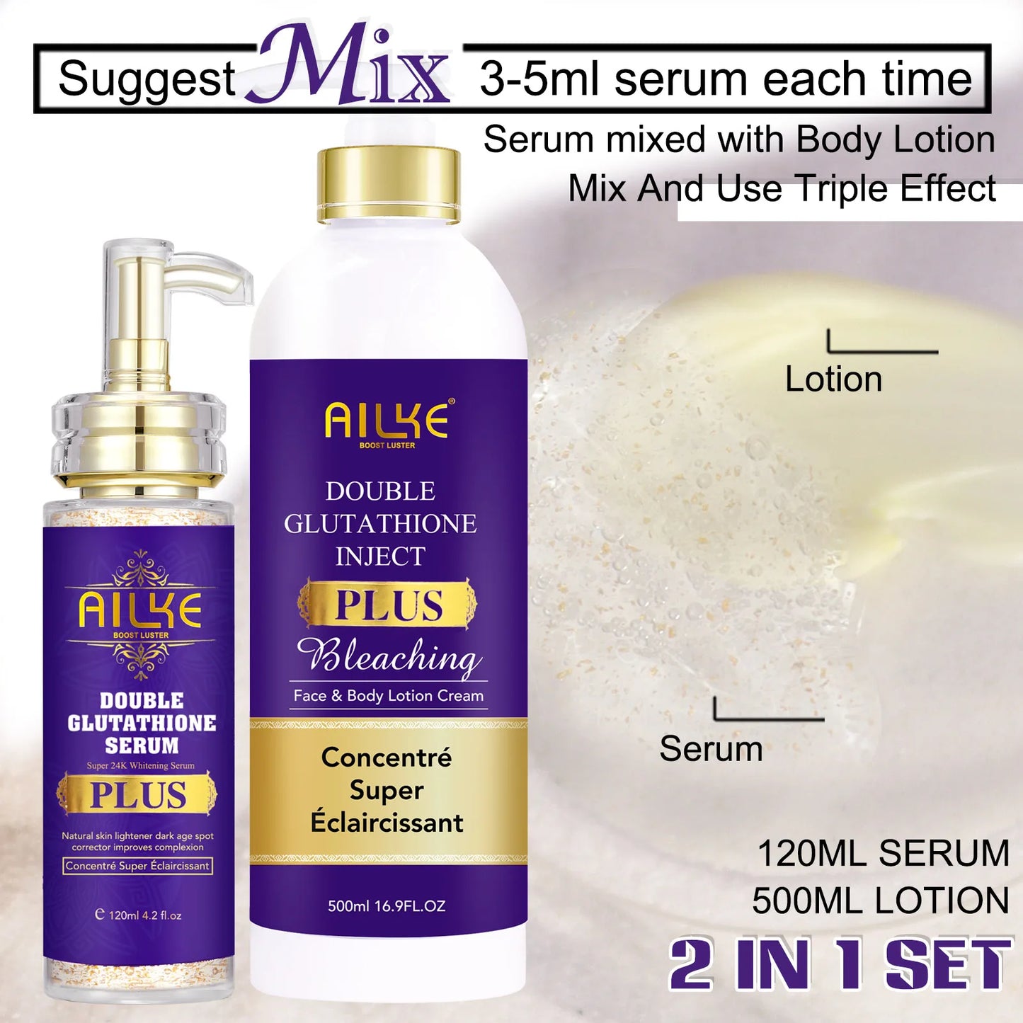 Double Glutathione Serum and Body Lotion