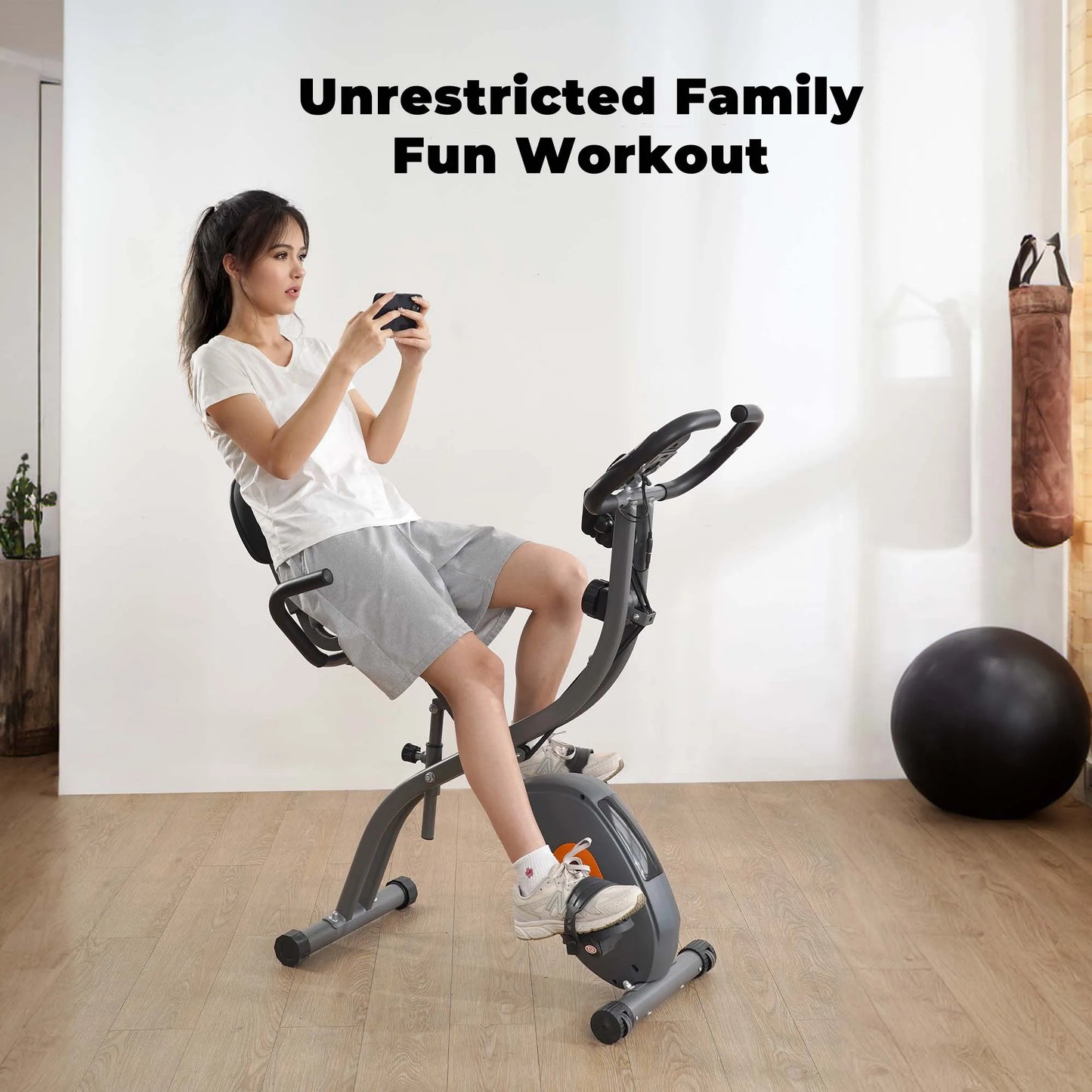 Folding Exercise Bike w LCD Monitor