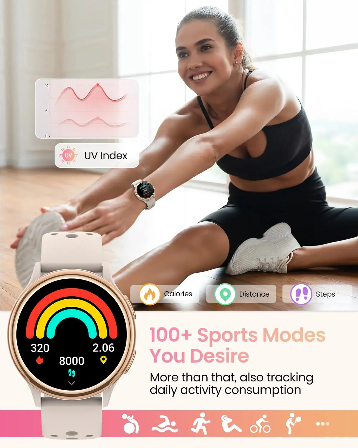 Smart Fitness Watch – Track Steps, Heart Rate & Sleep