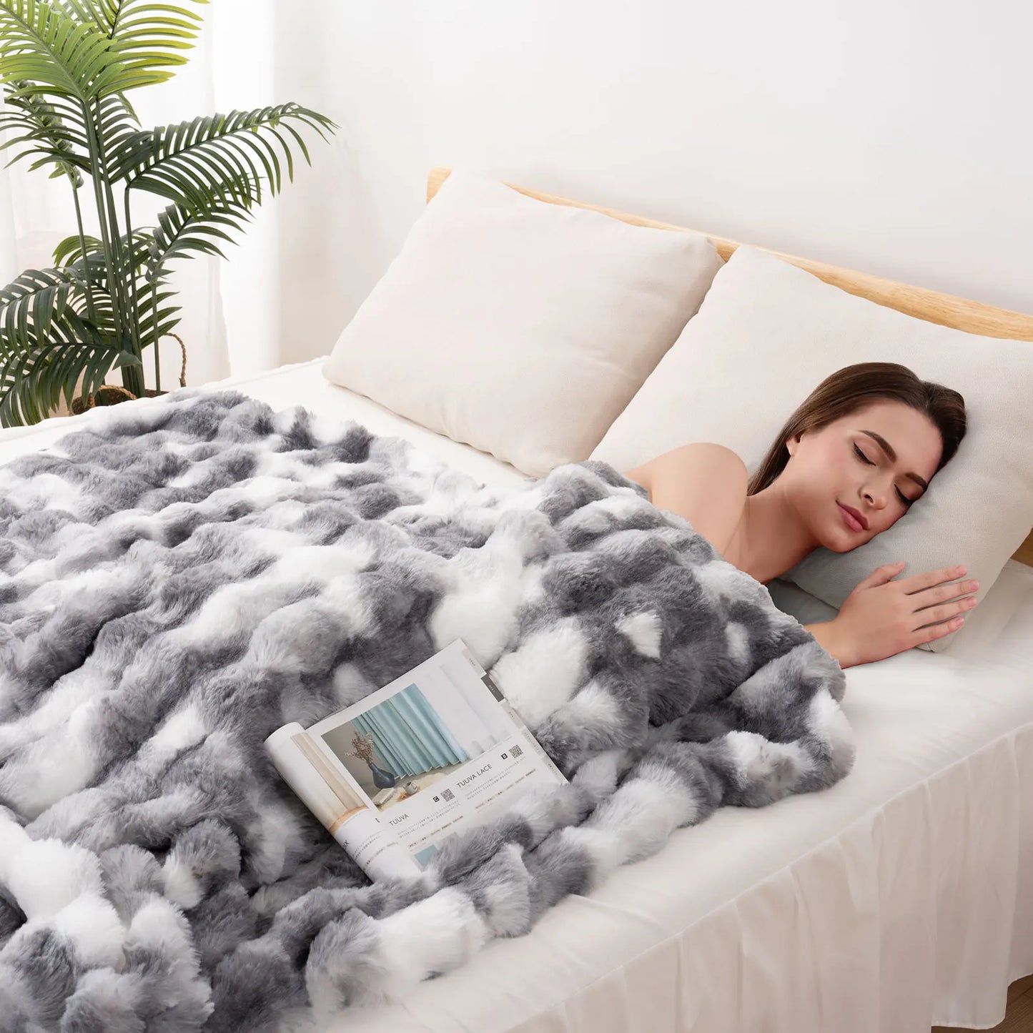 Faux Rabbit Fur Blanket