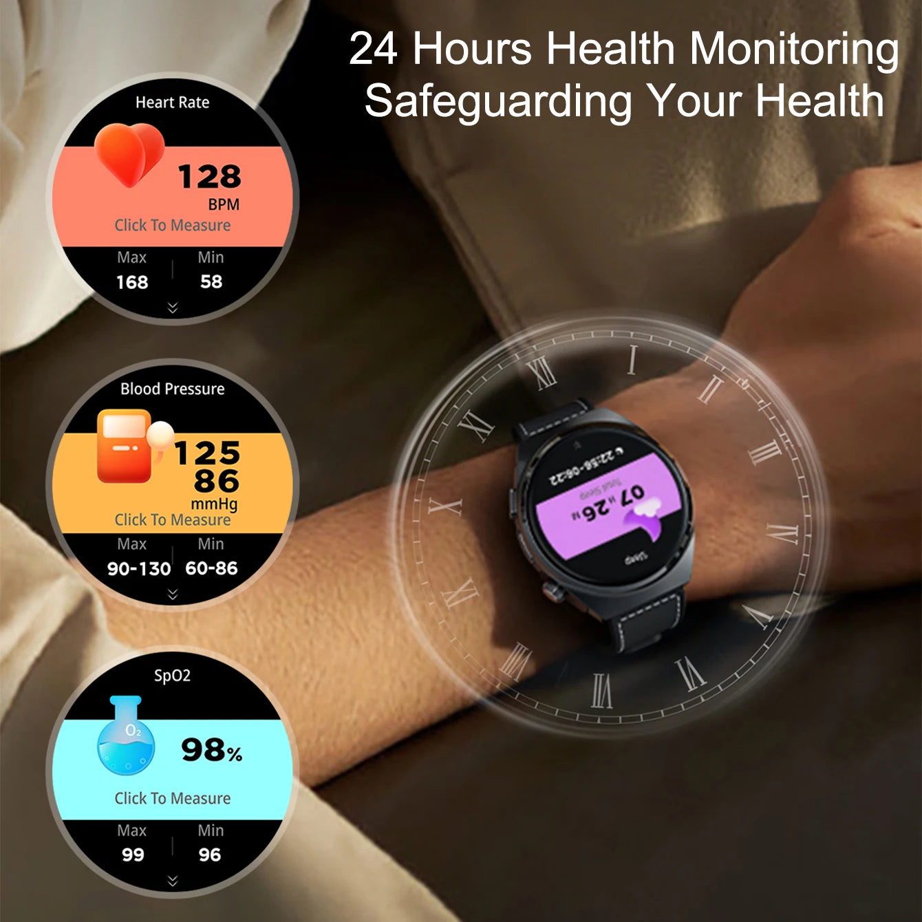 Smart Watch Dual Earbuds Health Monitor