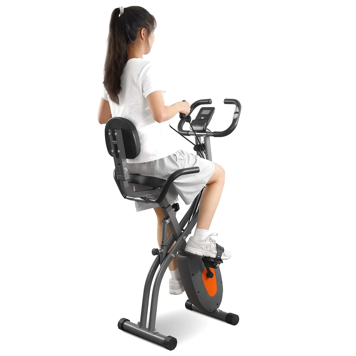 Folding Exercise Bike w LCD Monitor