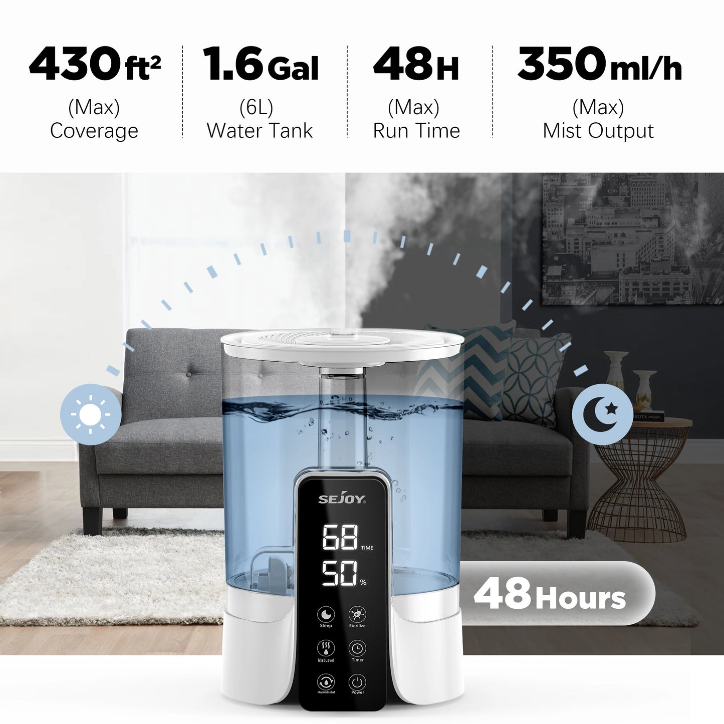6L Air Humidifier Professional Large Capacity