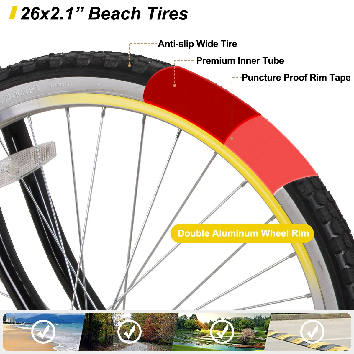 26 In. Beach Cruiser Bike