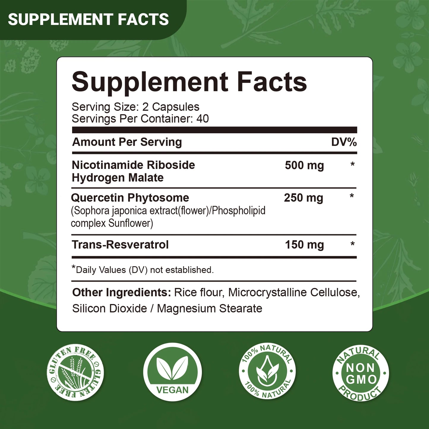 Nicotinamide Riboside + Resveratrol, High Purity NAD