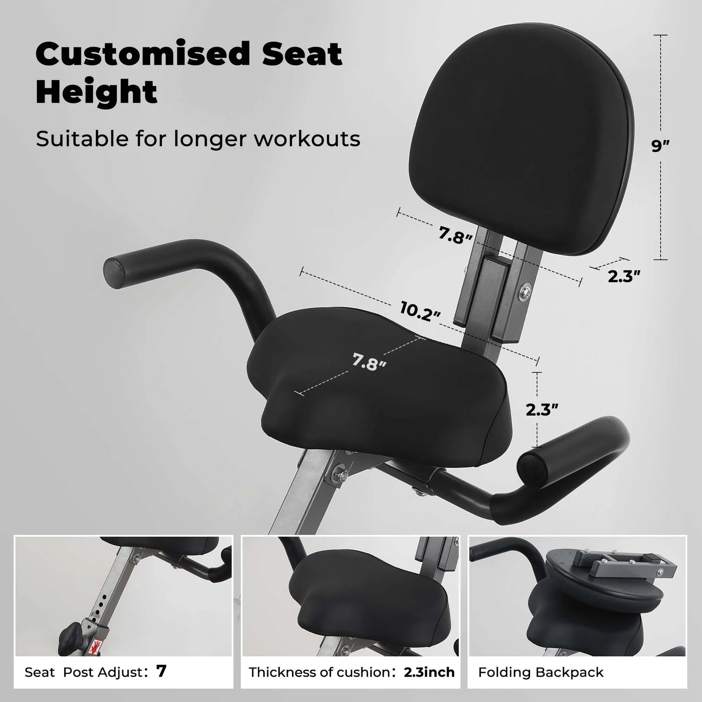 Folding Exercise Bike w LCD Monitor