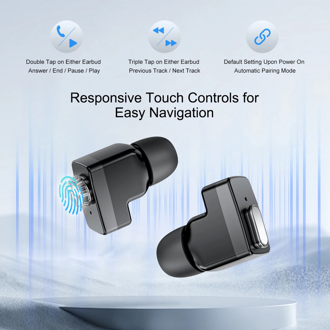 Smart Watch Dual Earbuds Health Monitor